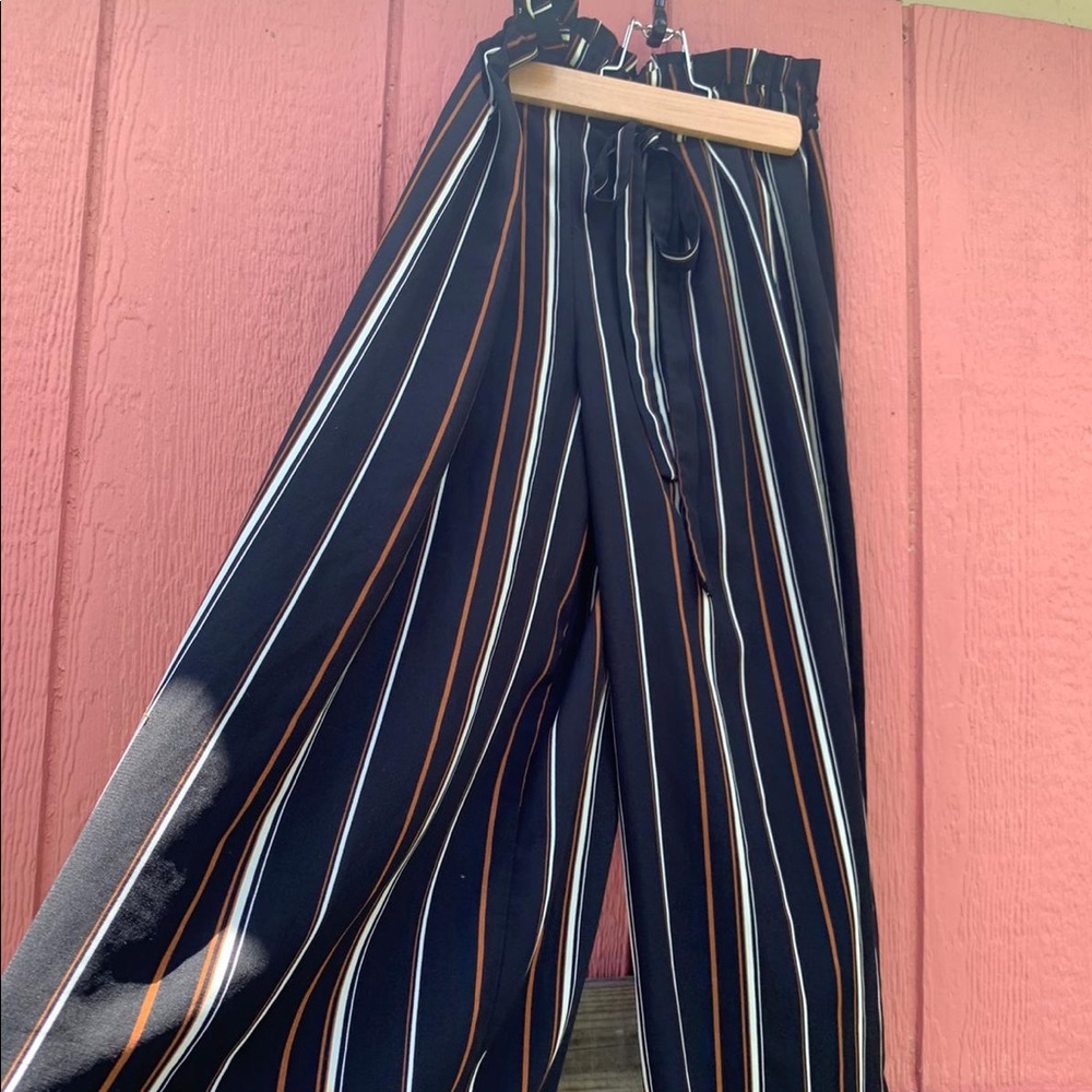 Black Flowy Tie Waisted Pants